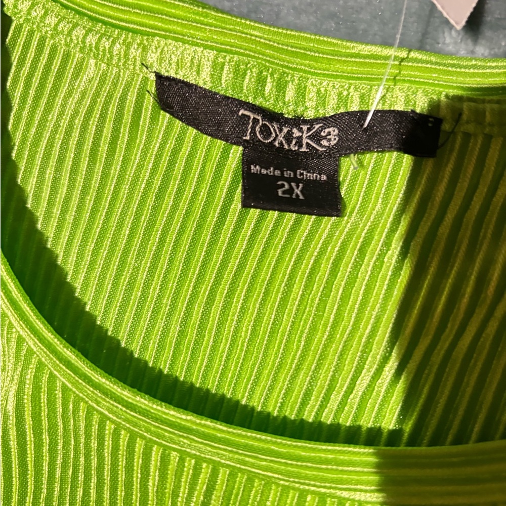 Vibrant Yellow Green Ribbed Sleeveless Tank Top